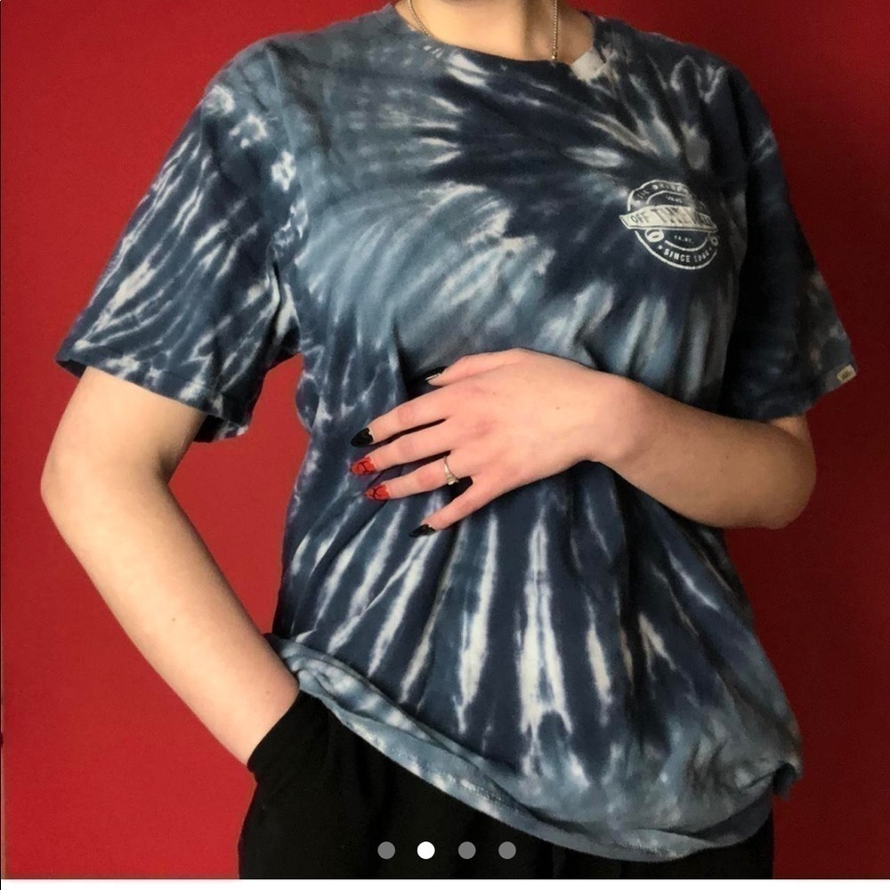 Blue tie dye vans off the wall tee ππ€ββββββββββββββββββββββββββ - Picture 2 of 4